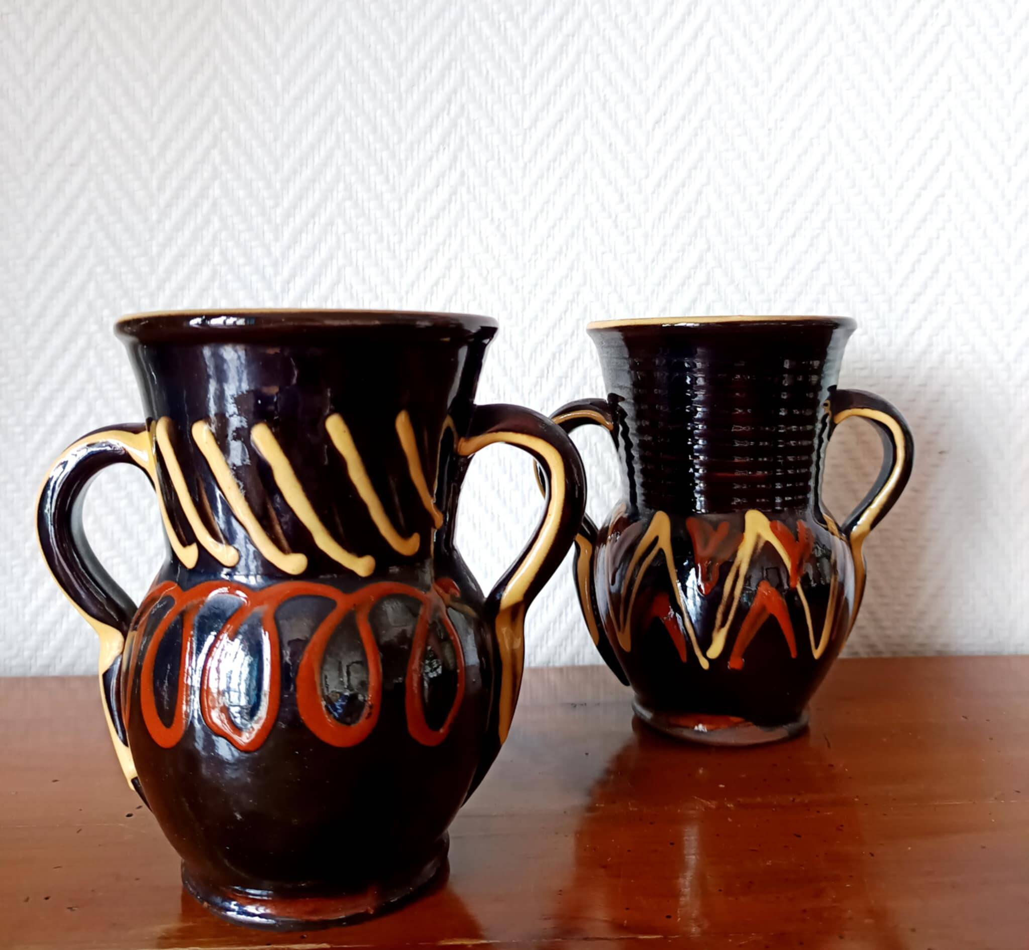 Pair of vintage 1960 ceramic vases
