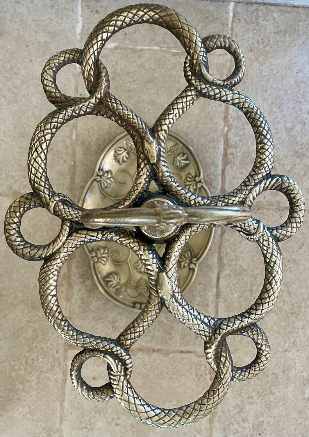 Art Nouveau style solid brass umbrella stand