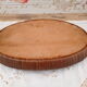 Plateau vintage ovale 2 anses en rotin tressé et décor imitation faïence sous verre