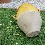 Glazed yellow terracotta jar, south-west of France.