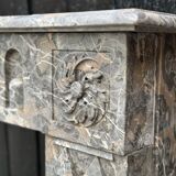 Louis XVI Fireplace In Gray Ardennes Marble, 18th Century