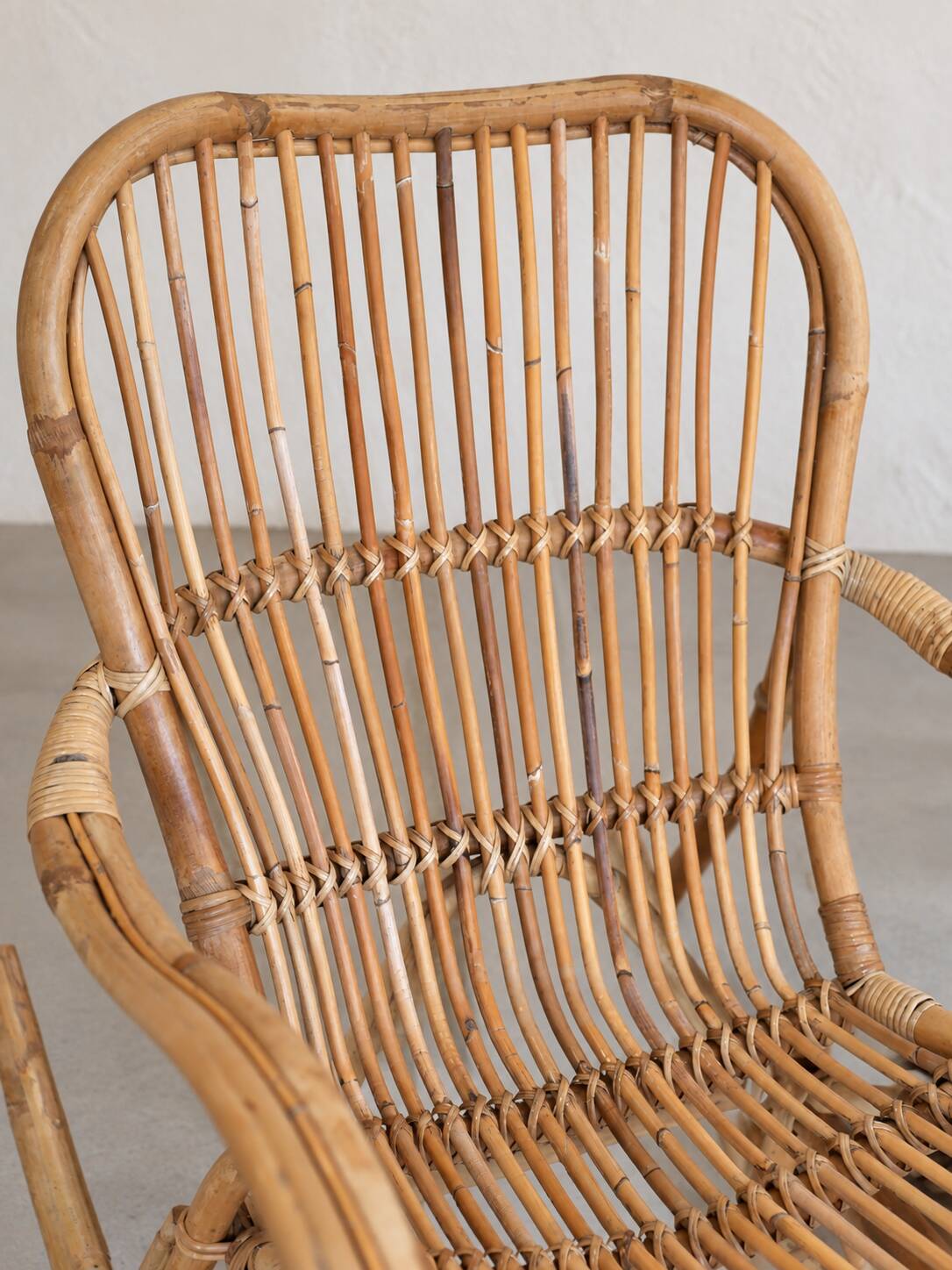1970s rattan rocking chair