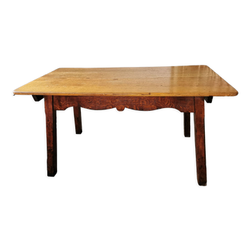 Table de ferme, en chêne massif, esprit chalet
