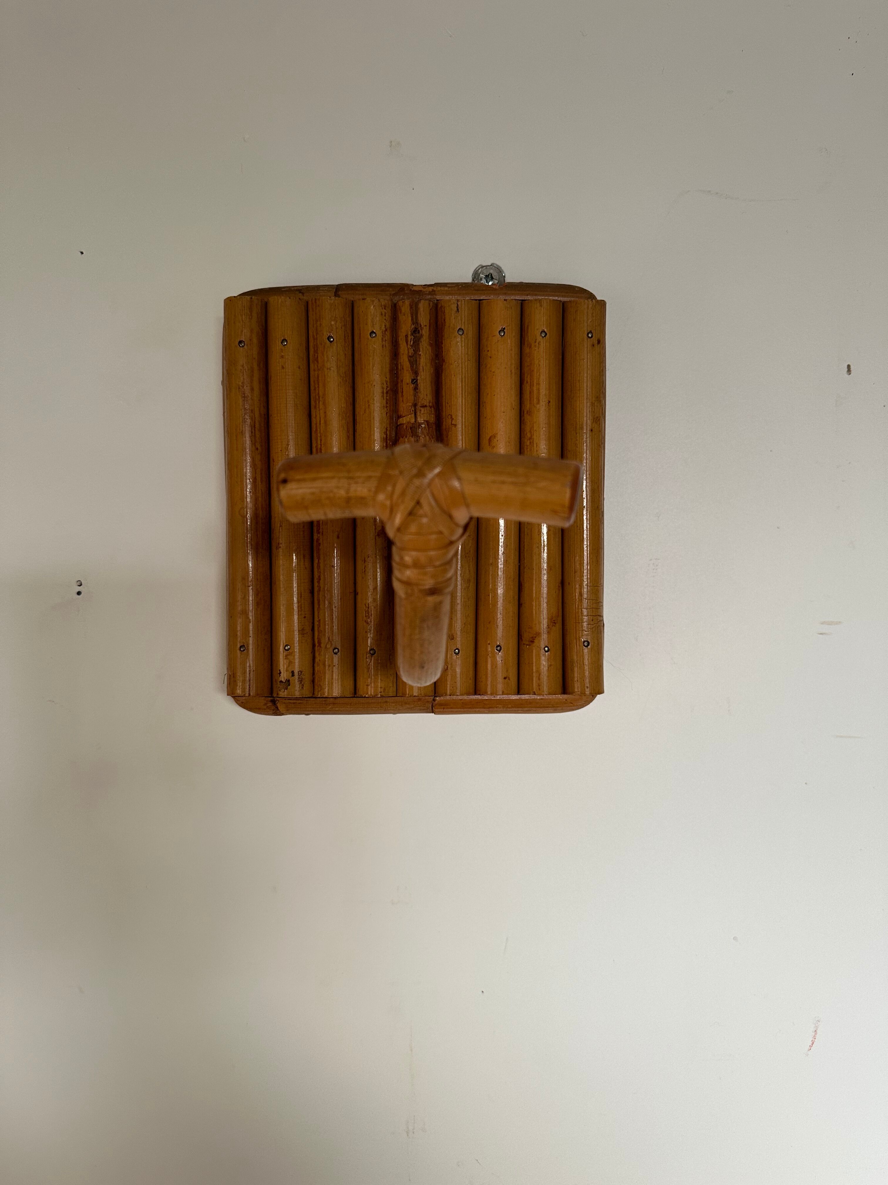 Pair patere vintage bamboo