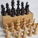 Antique Staunton Design Chess Set - Turned Wood Pieces (King 7cm)