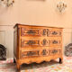 CURVED COMMODE IN WALNUT, PROVINCIAL WORK FROM THE LOUIS XV XVIII PERIOD