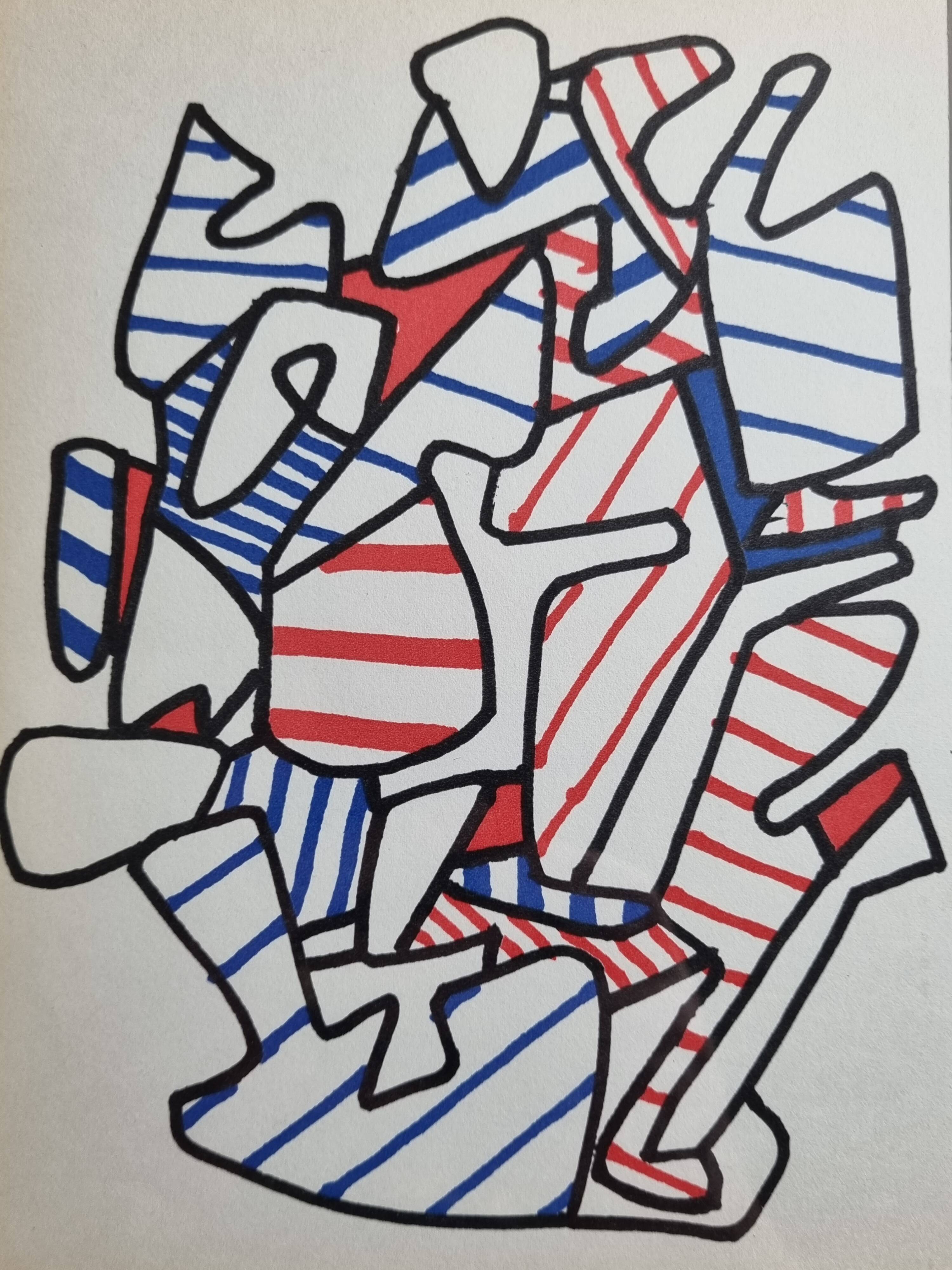 Screenprint after Jean Dubuffet framed under glass 25 cm by 33 cm