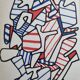 Screenprint after Jean Dubuffet framed under glass 25 cm by 33 cm