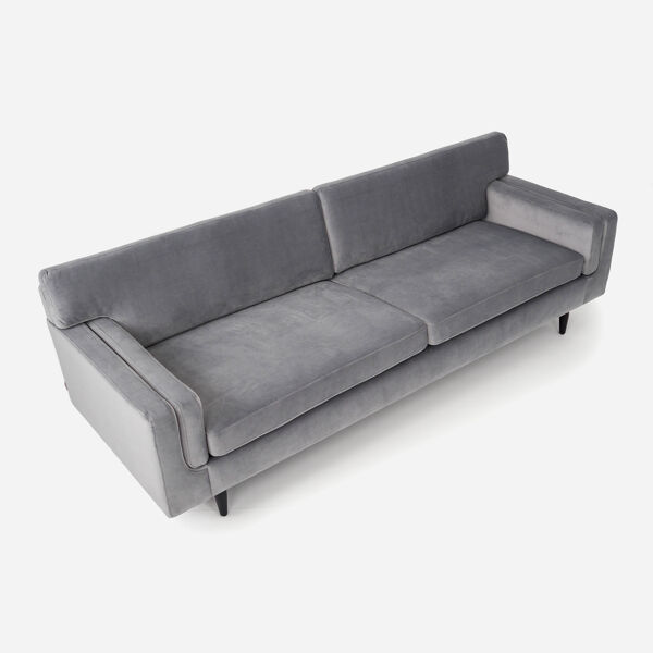 Canapé helsinki argent velour, design scandinave
