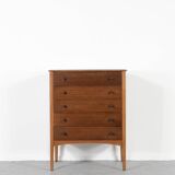 Commode / Tallboy en noyer du milieu du siècle par W&T Lock Of Bath.