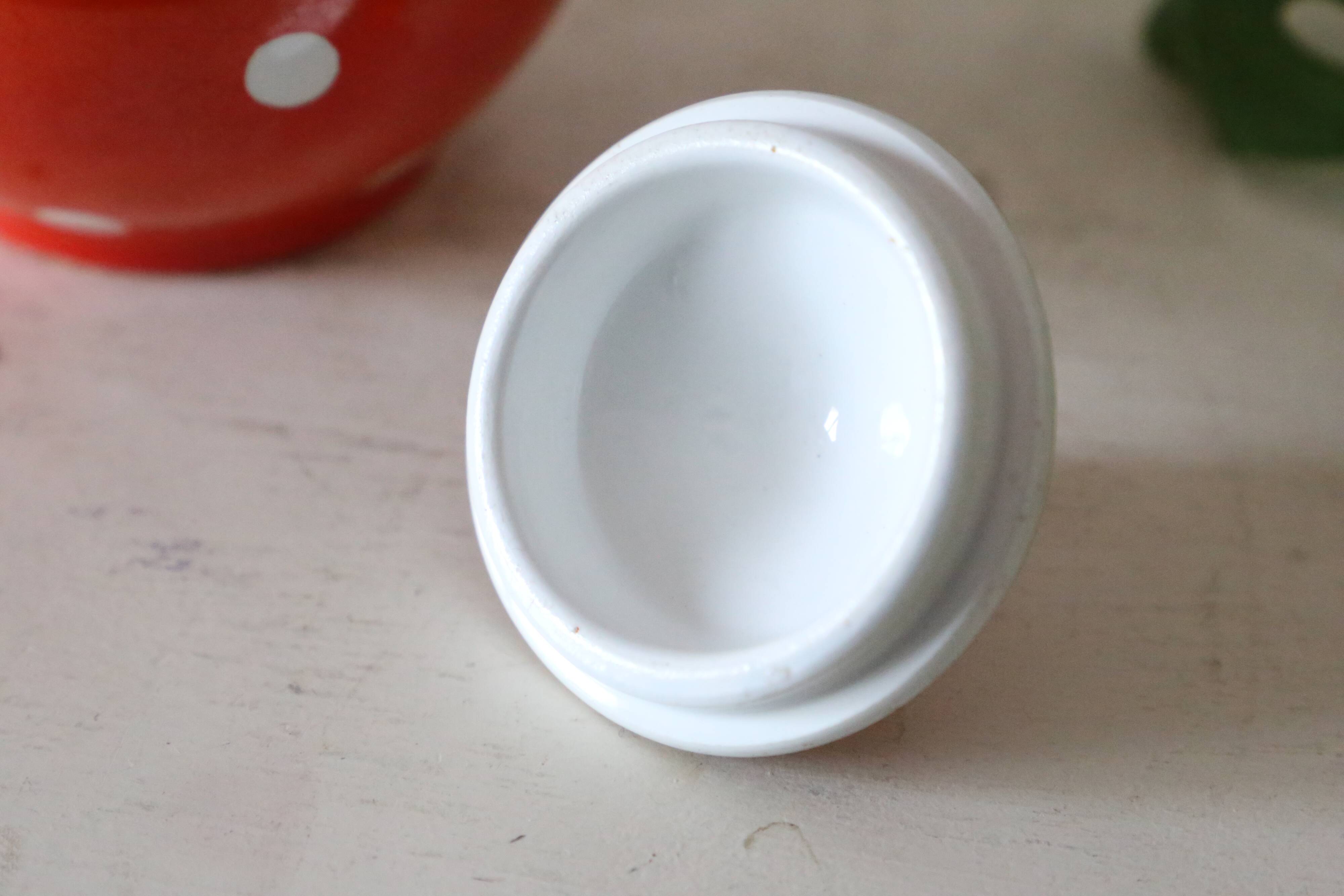 Sucrier polka dots, Digoin Sarreguemines, rare, vintage