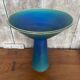 Ancien Bougeoir Coupe Céramique Bleue & Verte Scandinave Vintage