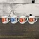 Set of 4 vintage Mobil mugs