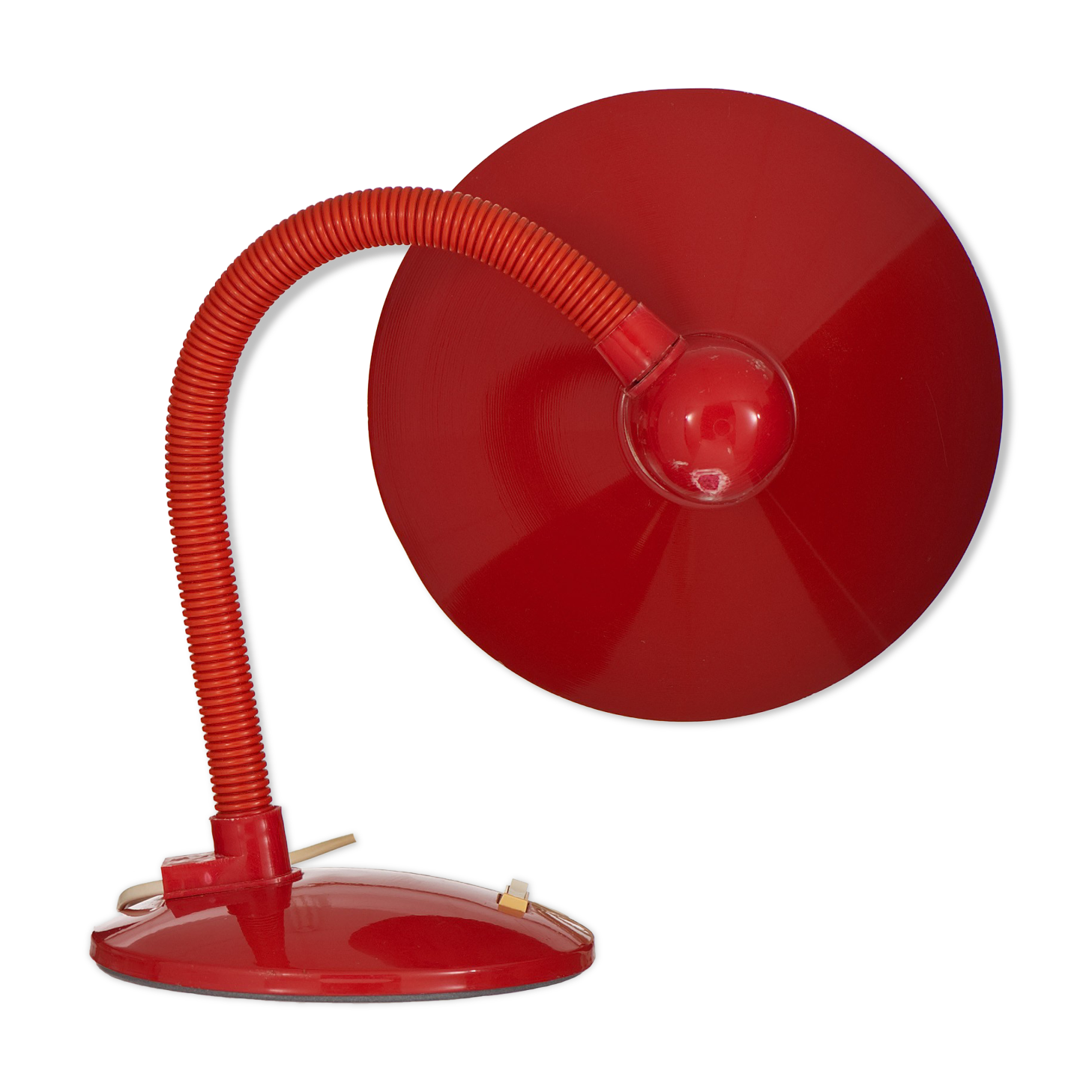 Lampe de bureau rouge vintage Aluminor