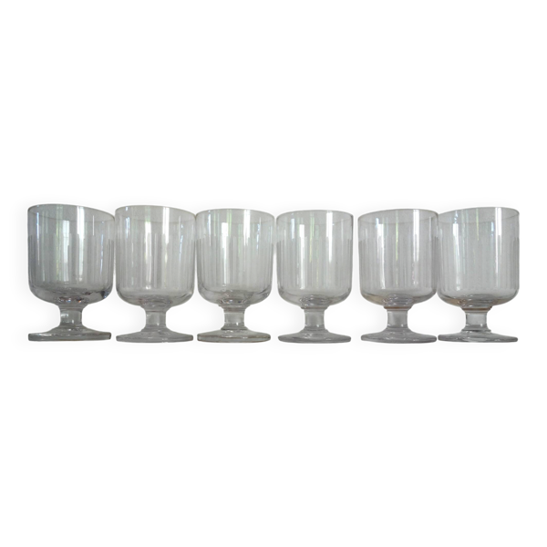 Lot de 6 verres à vin en cristal taillé vintage.