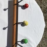 Black metal coat holder 6 colored wood balls