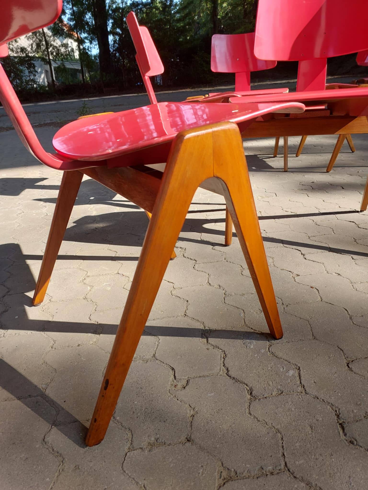 6 chaises Hillestak par Robin Day pour Hille - 1950