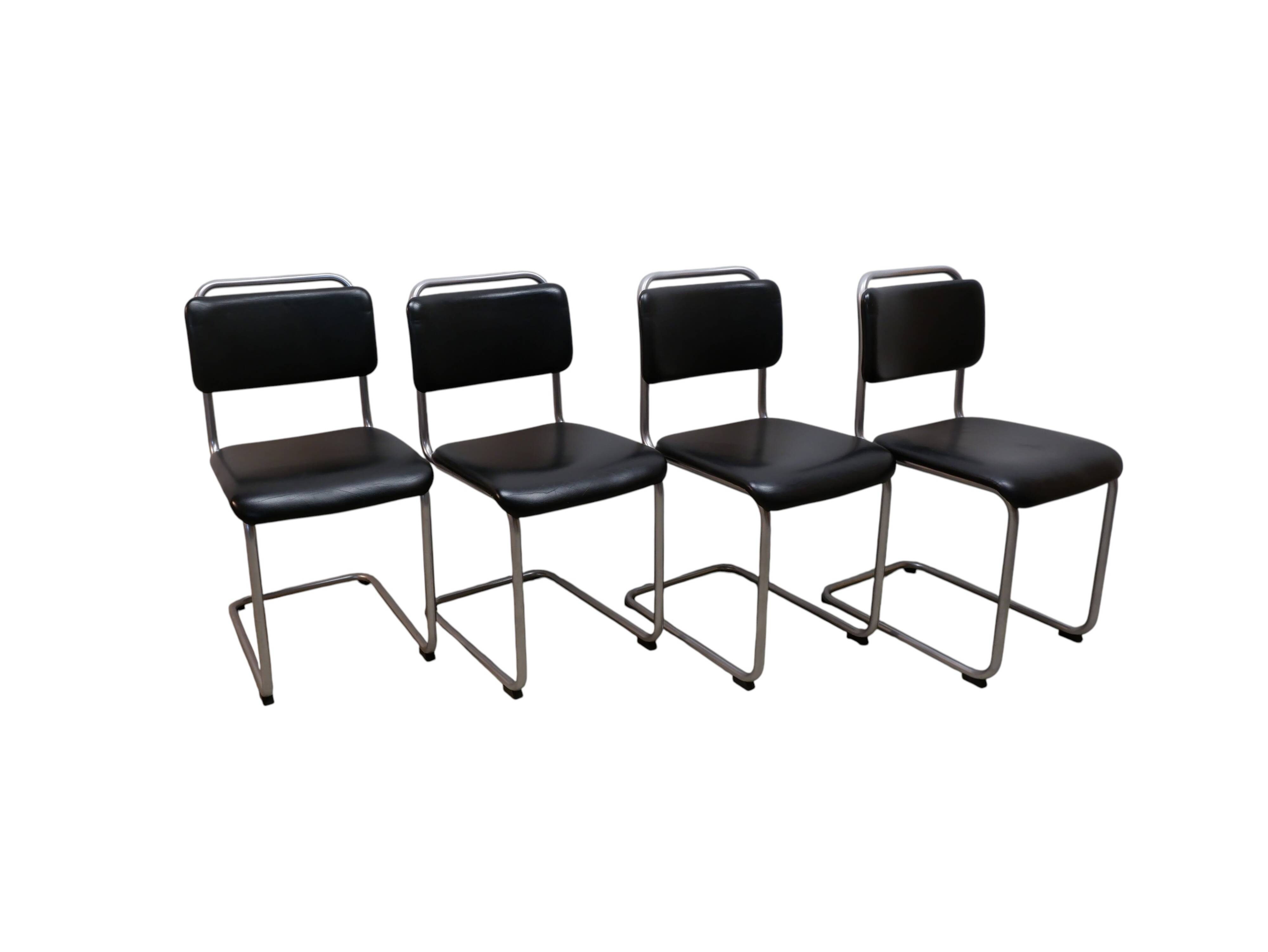 Ensemble de 4 chaises de salle à manger Gispen 101