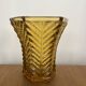 Amber moulded glass vase in Art Deco style