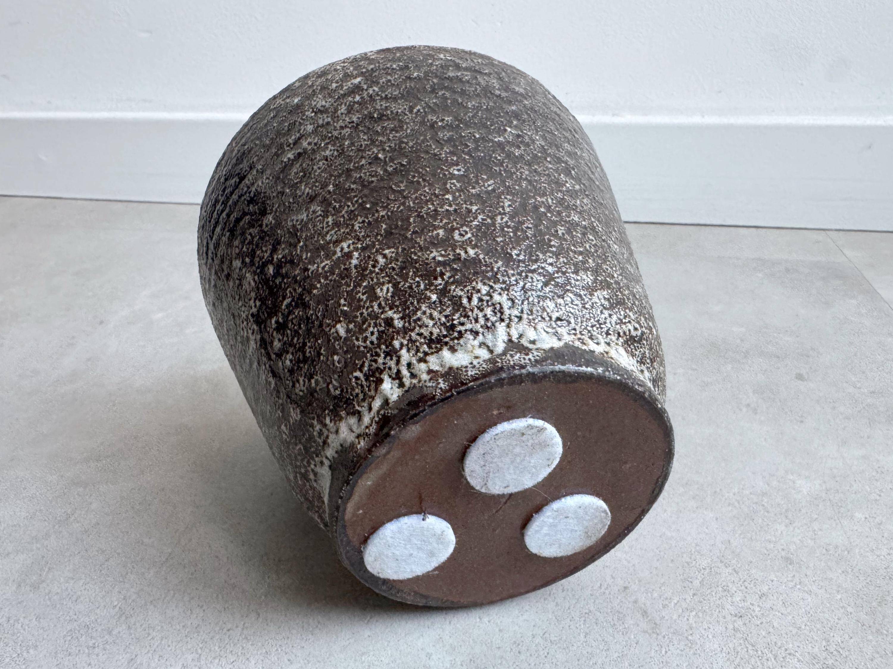 Vase en céramique à glaçure bulle du milieu du siècle