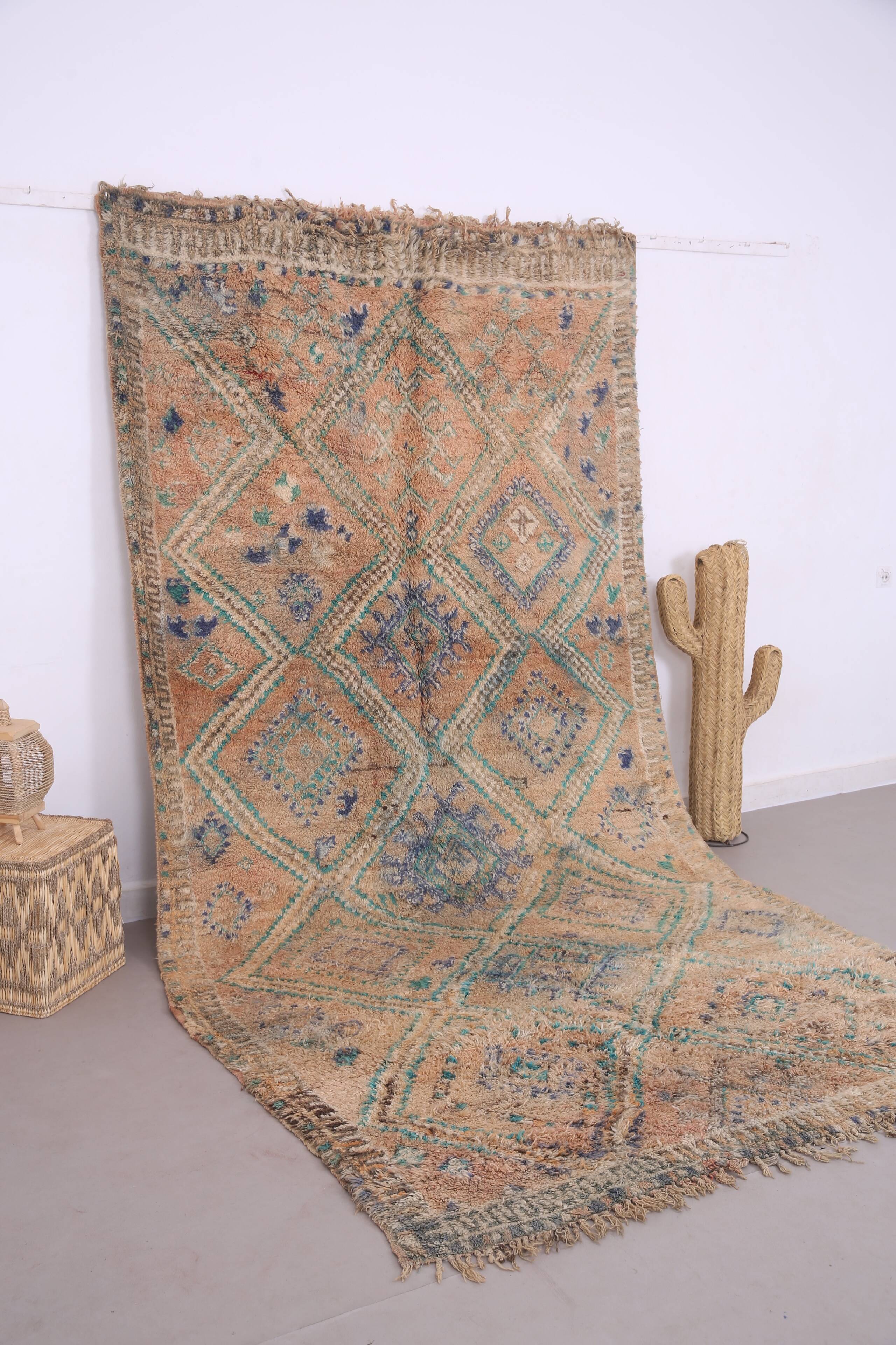 Peach Vintage Moroccan Rug 183 x 357 cm - Berber Wool Rug - Handmade Rug