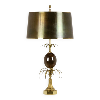 Bronze and resin egg lamp signed Maison Charles, 1970s.