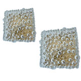 Pair vintage wall lights, bubble glass, 60s