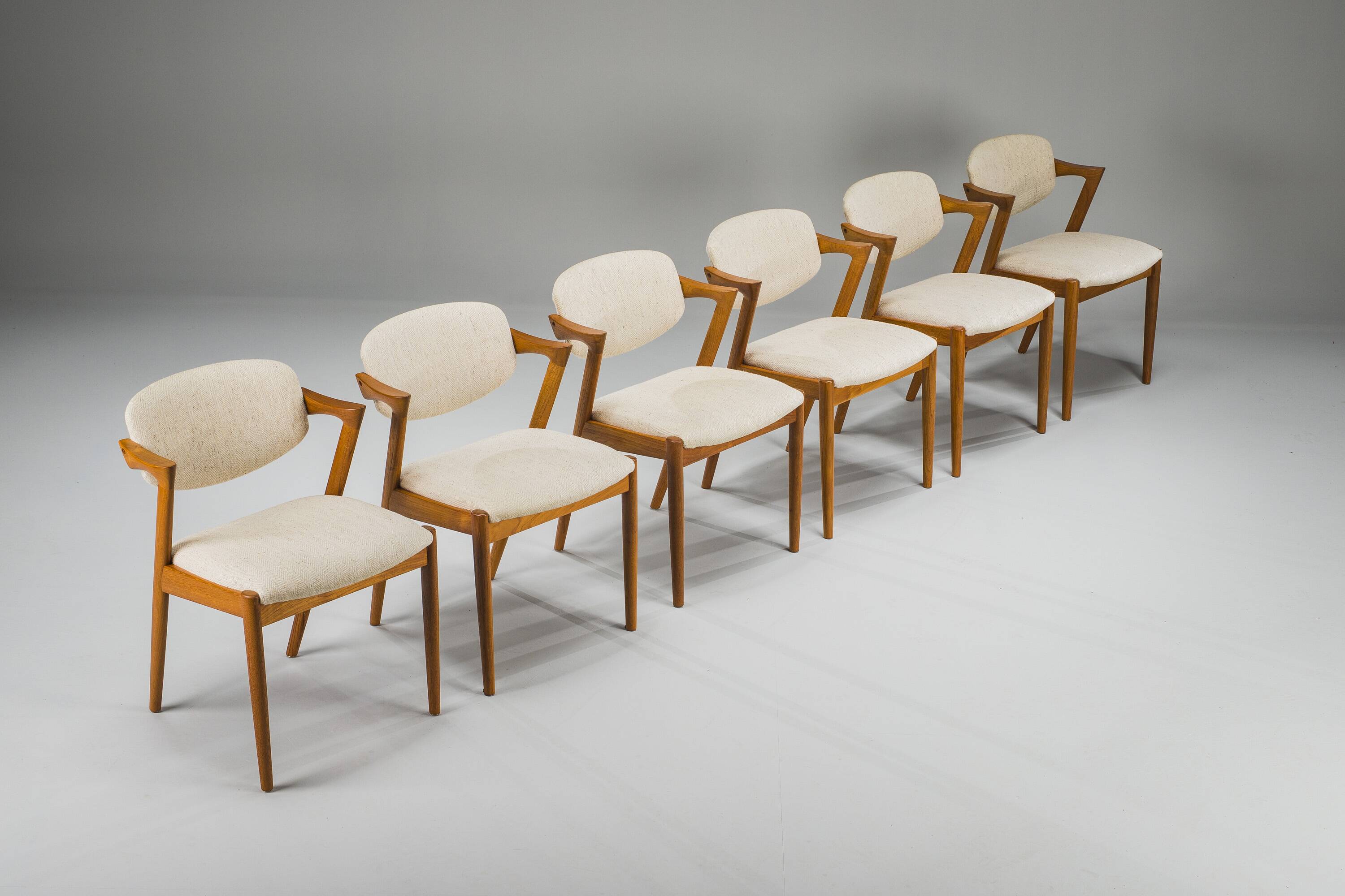 Dining Chairs Model 42 in Teak, Kai Kristiansen for Schou Andersen, 1960s,