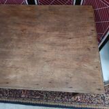 Old small farmhouse table with drawer, 6 place settings
