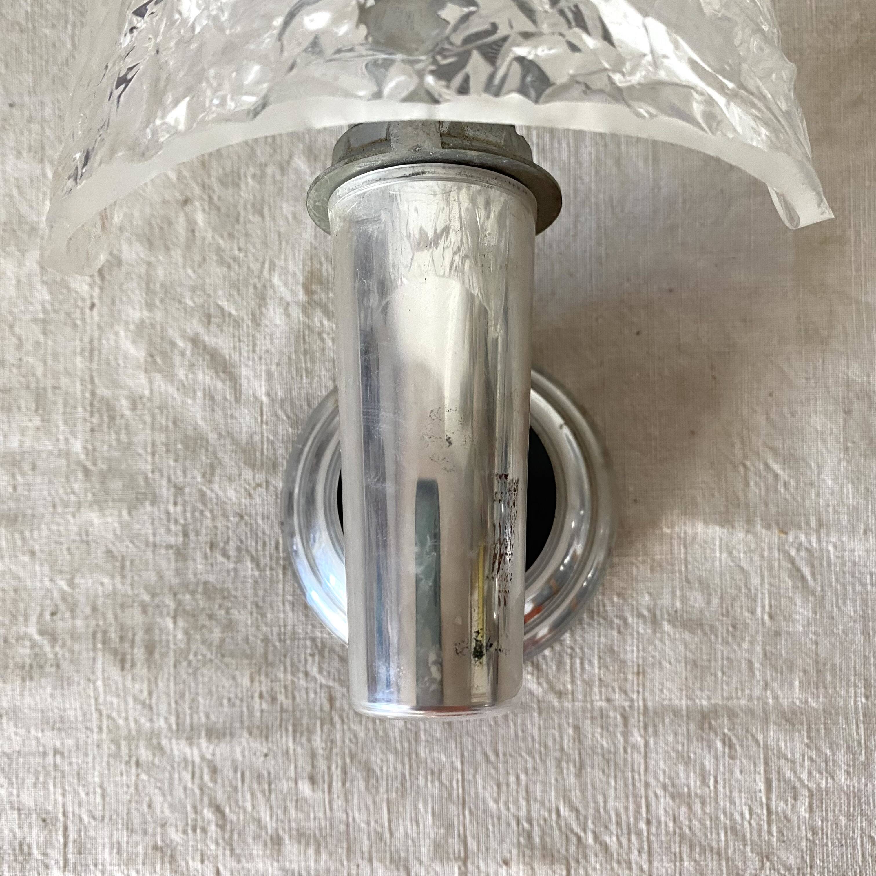 Pair of vintage cast perspex wall lights