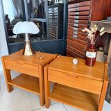 Vintage Simat bedside tables in elm – 1970