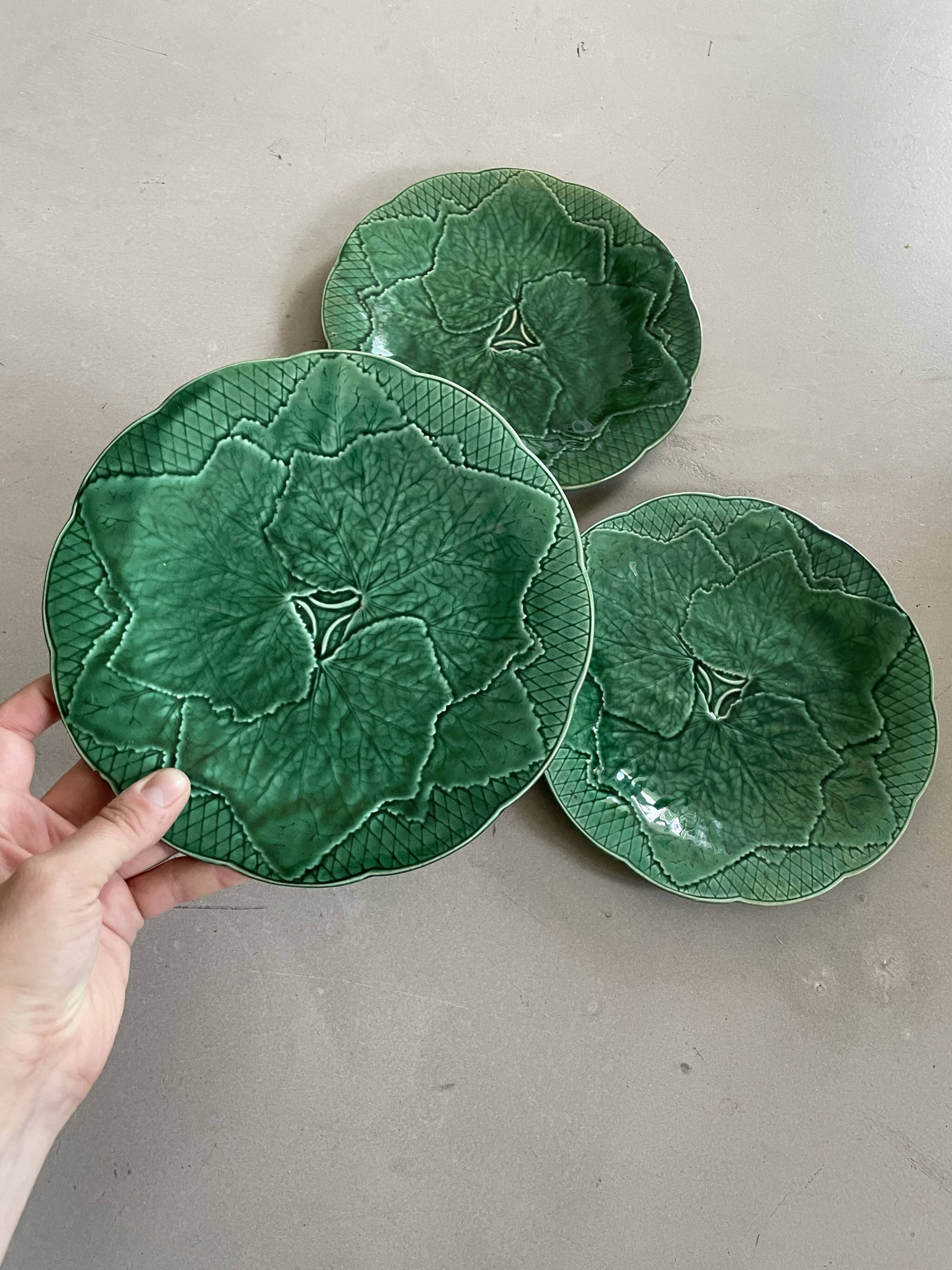 Set of 3 old Gien plates