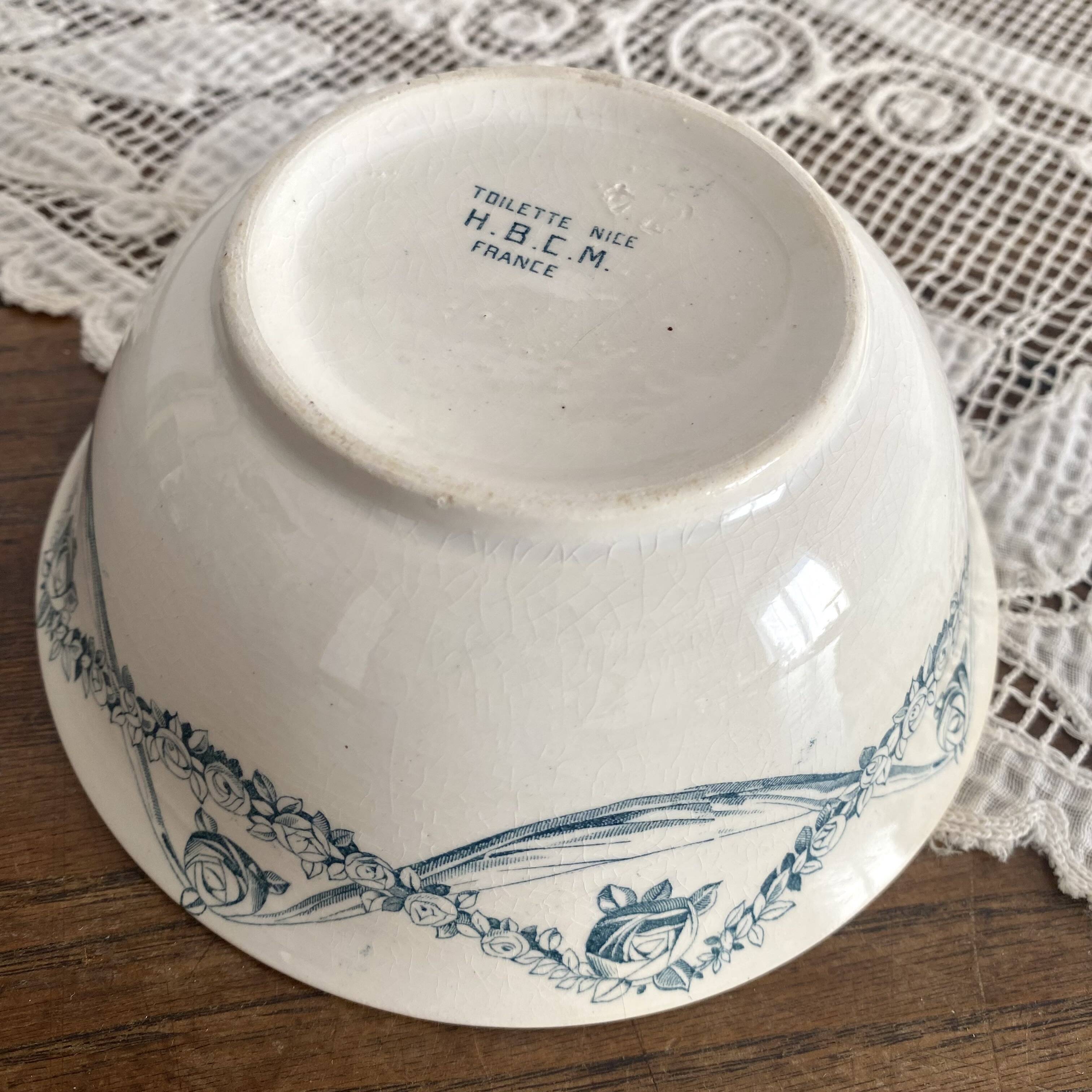Antique ironstone bowl HBCM Roses