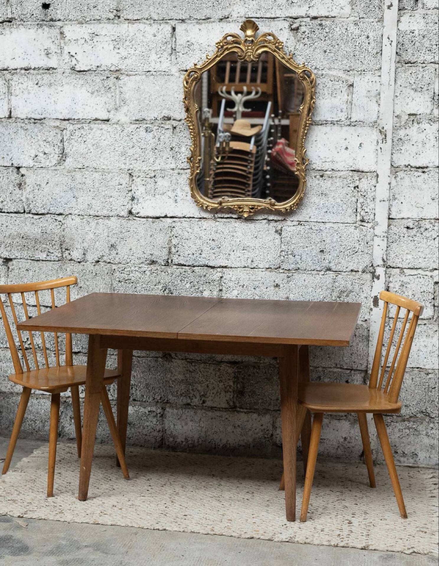 Table à manger pliable extensible moderniste français 
