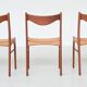 Ensemble de six chaises de salle à manger en teck, Arne Wahl Iversen, Glyngore, Danemark, 1960