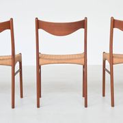 Arne Wahl Iversen set of six dining chairs in teak Glyngore Denmark 1960