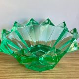 Green glass art deco cut