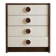 Retro 70s wooden and white chest of drawers