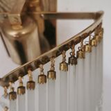 Vintage wall sconce gold metal and stamps