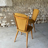 Paire chaises annees 40 pied compas