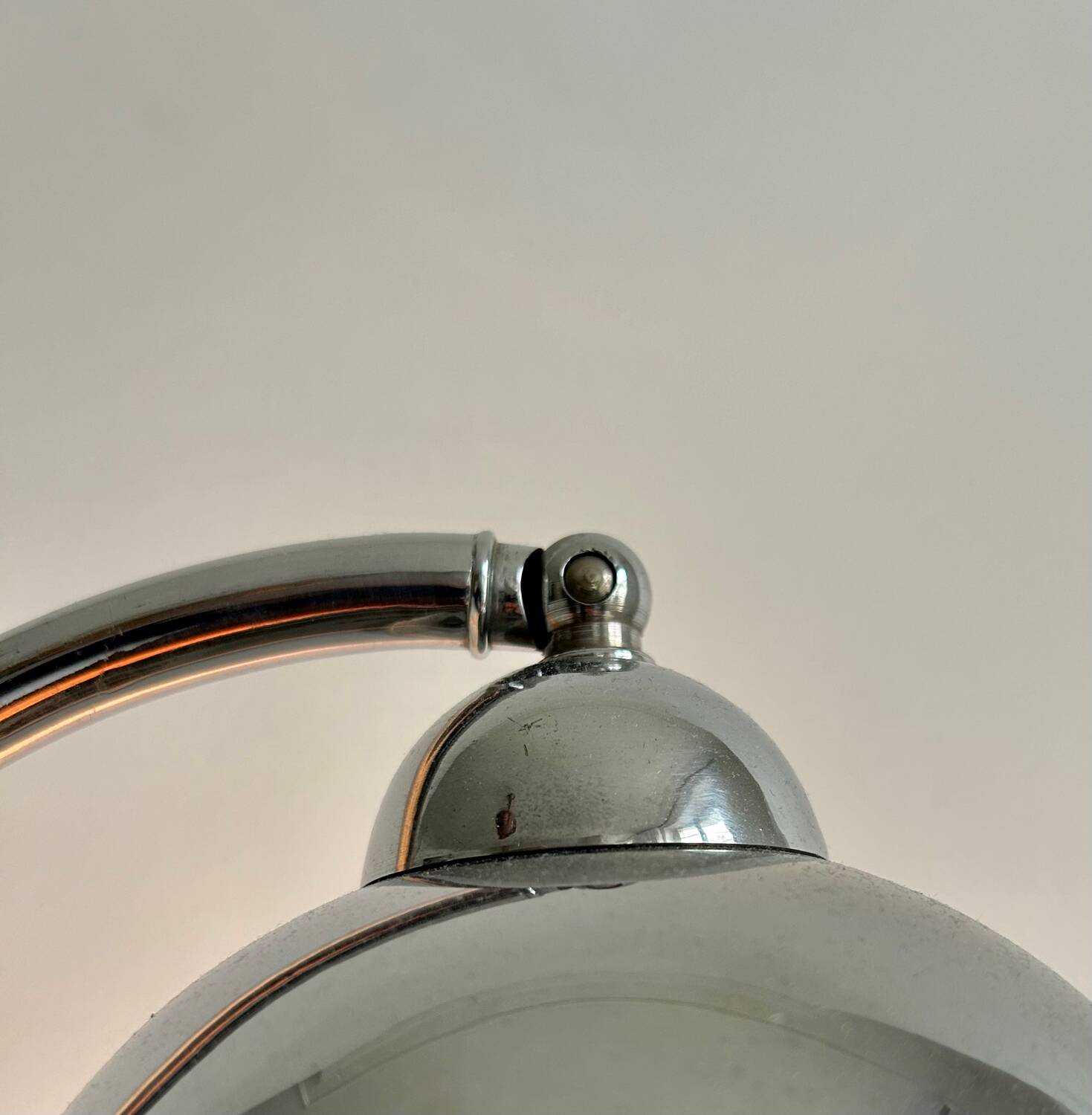 Vintage table lamp, modernist chrome metal, France 1930