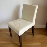 6 chaises Ligne Roset french Line en alcantara ivoire