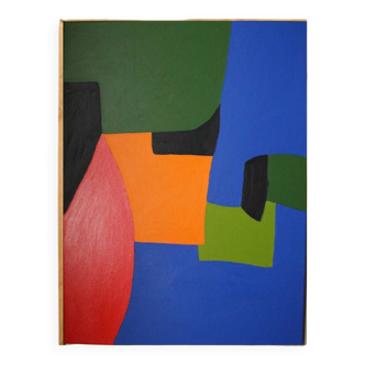 Abstrait contemporain coloré sur toile