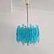 Turquoise lucite vintage pendant lamp, 1970's