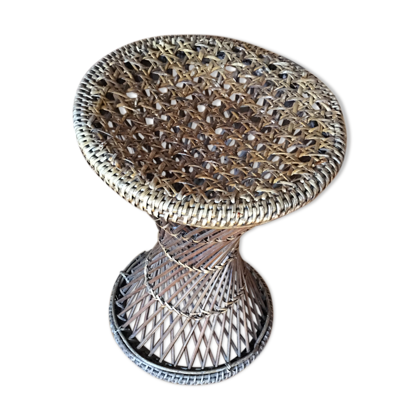 Tam tam Wicker rattan stool