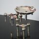 3 candle holders and 1 modular cup NAGEL 1970