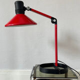 Vintage industrial desk lamp metal red and black 70s 80s