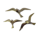 Wall Decoration Set 3 X Seagull / Swallow / Bird. Brass 70 / 80s