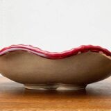 Large East German pottery bowl from the mid-century GDR by Strehla Keramik, 1960s.