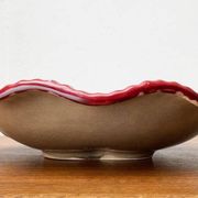 Large East German pottery bowl from the mid-century GDR by Strehla Keramik, 1960s.